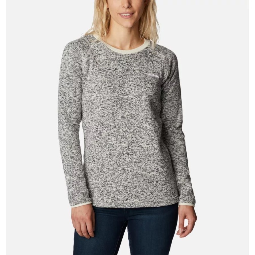 Columbia Damen Pullover Weather Fleece Crew Shirt Chalk Heather