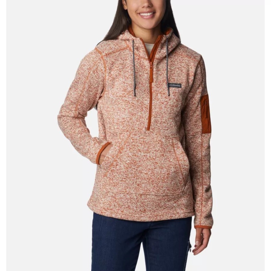 Columbia Damen Pullover Wetter Fleece Kapuzenpullover Warm Kupfer Meliert
