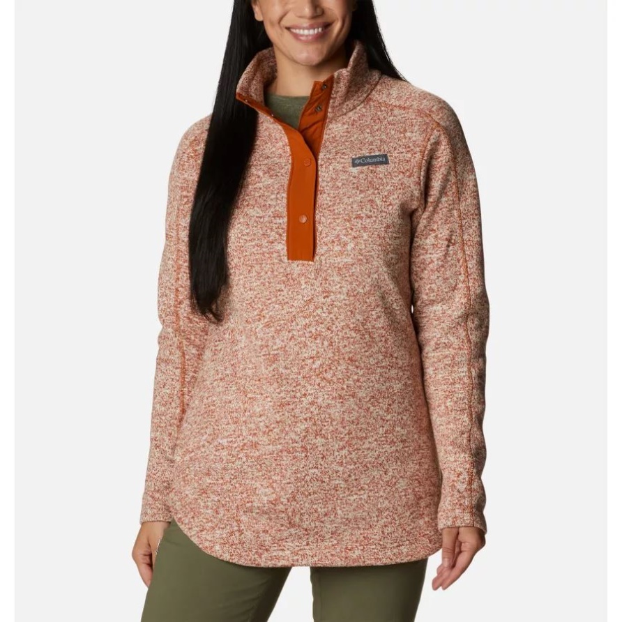Columbia Damen Pullover Wetterfleece Tunika Warm Kupfer Meliert