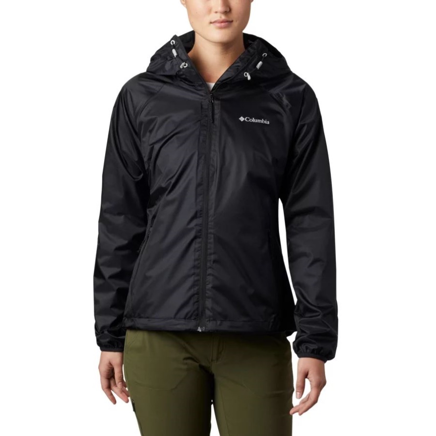Columbia Ulica Regenjacke Für Damen Schwarz Glänzend