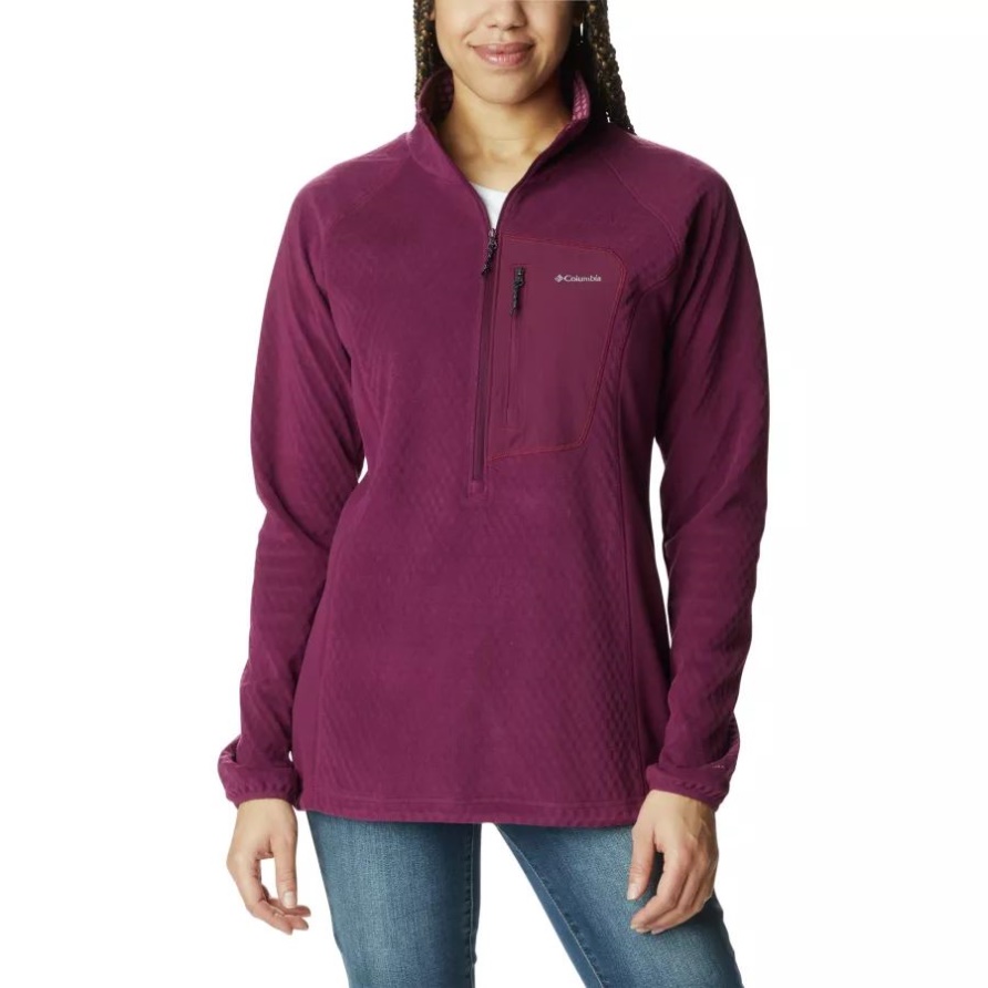 Columbia Damen W Outdoor Tracks Half Zip Fleece Technischer Pullover Marionberry/Aura