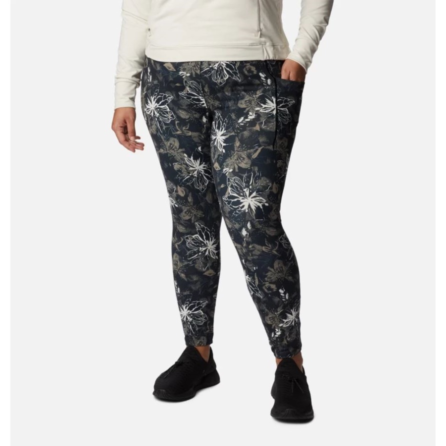 Columbia Weekend Adventure 7/8-Leggings Für Damen In Übergröße, Schwarzer Aurelian-Print