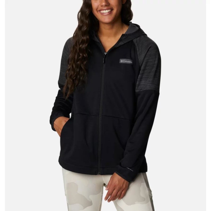 Columbia Windgates Damen-fleecejacke Mit Durchgehendem Reißverschluss Schwarz/schwarz Meliert