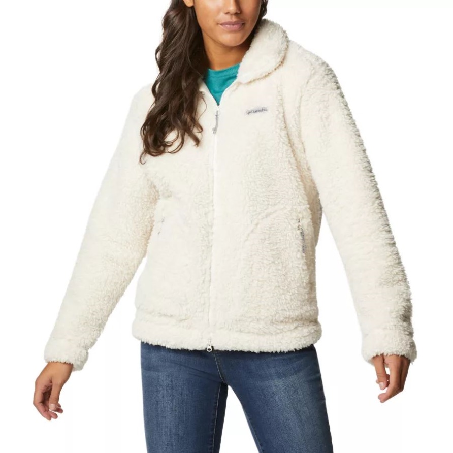 Columbia Damen Winterpass Sherpa Jacke Mit Durchgehendem Reißverschluss Kreide