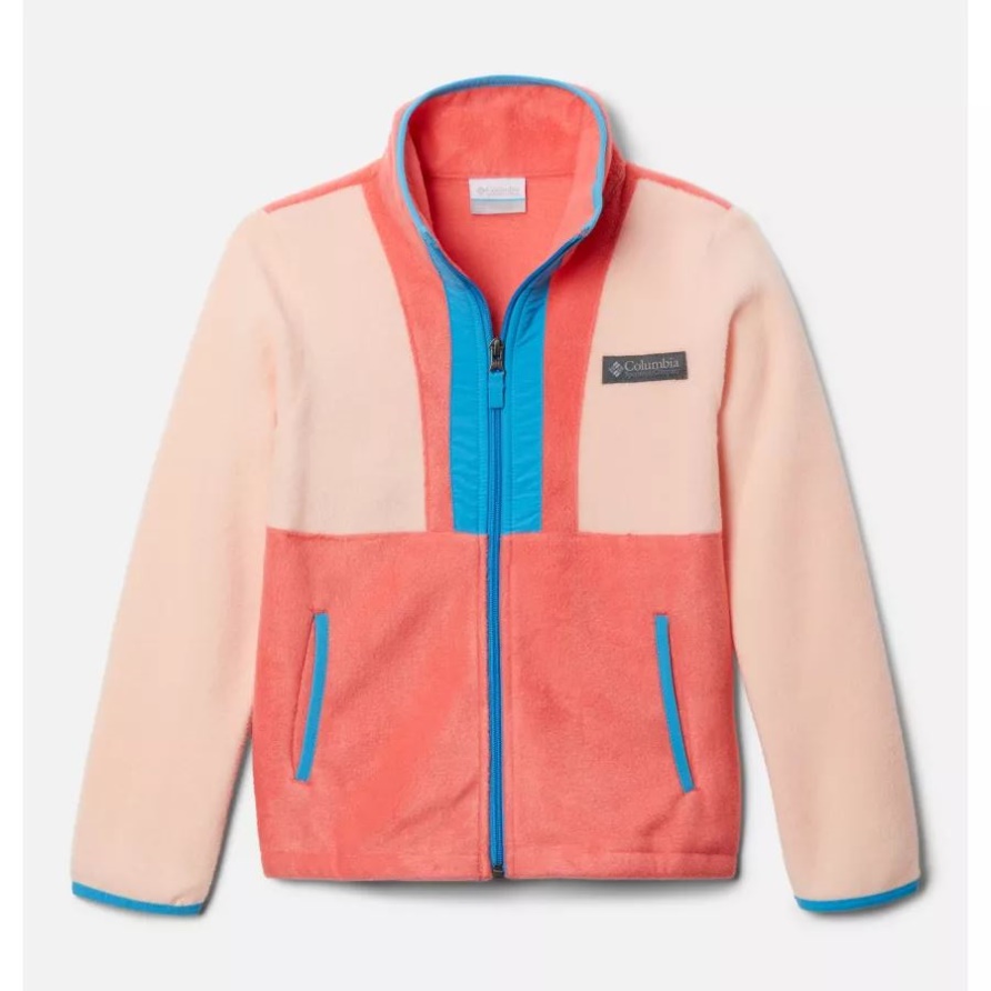Columbia Youth Back Bowl Fleecejacke Pfirsichblüte/Blush Pink/Blue Chill