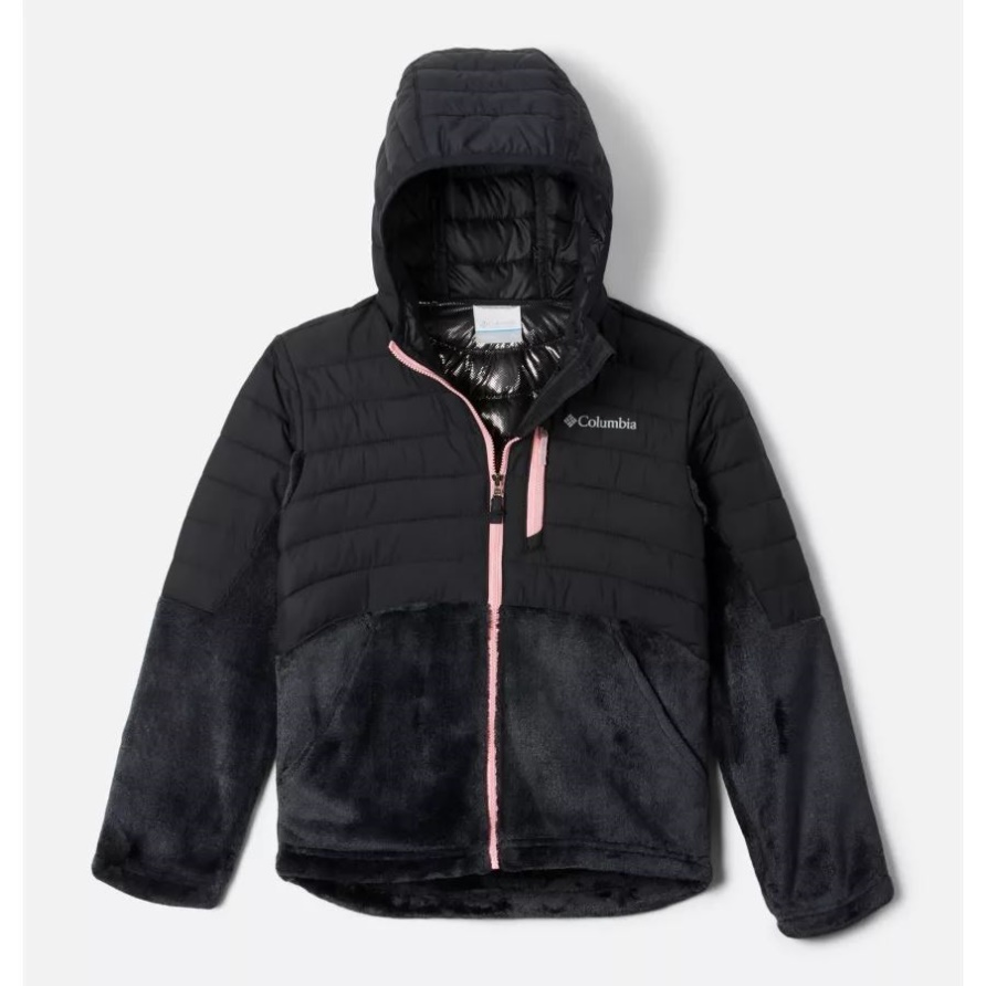Columbia Youth Powder Lite Mädchen Neuheit Kapuzen-Isolierjacke Schwarz