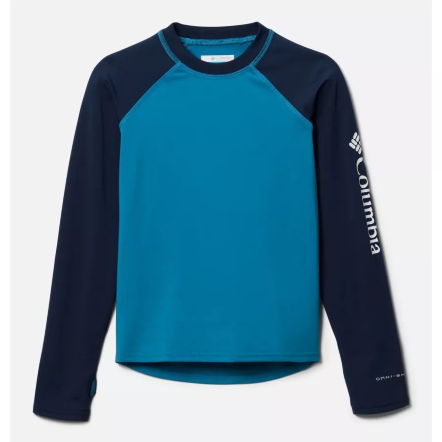 Columbia Jugend Sandy Shores Technisches Langarm-Top Deep Marine/College Navy