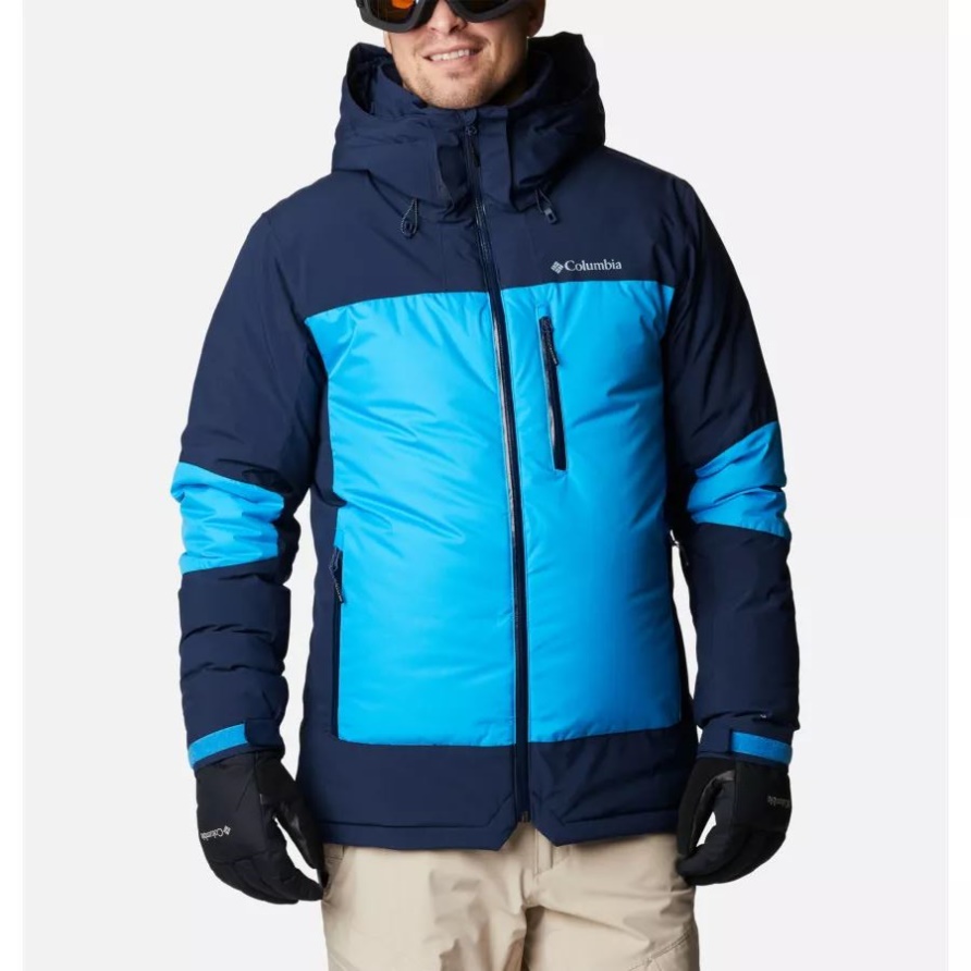 Compass Blue/Collegiate Navy Columbia Wild Card II Wasserdichte Ski-Daunenjacke Mit Kapuze Für Herren