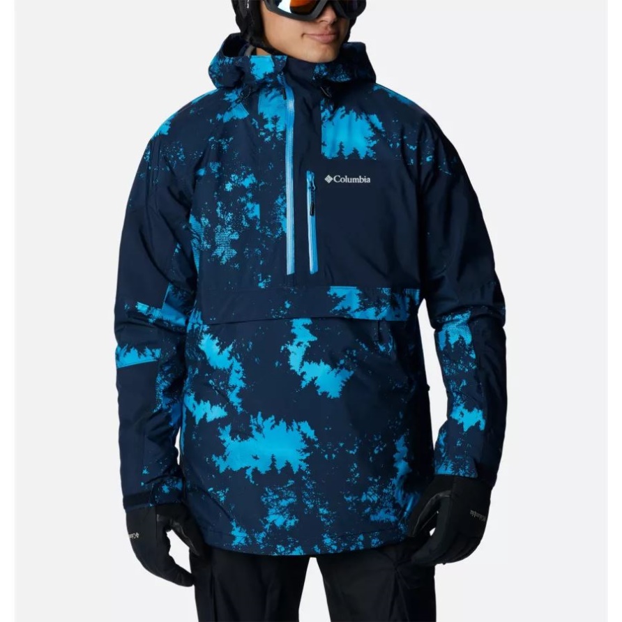 Compass Blue Lookup Print/Coll Navy Powder Canyon Anorak Für Herren Ski Shell Columbia