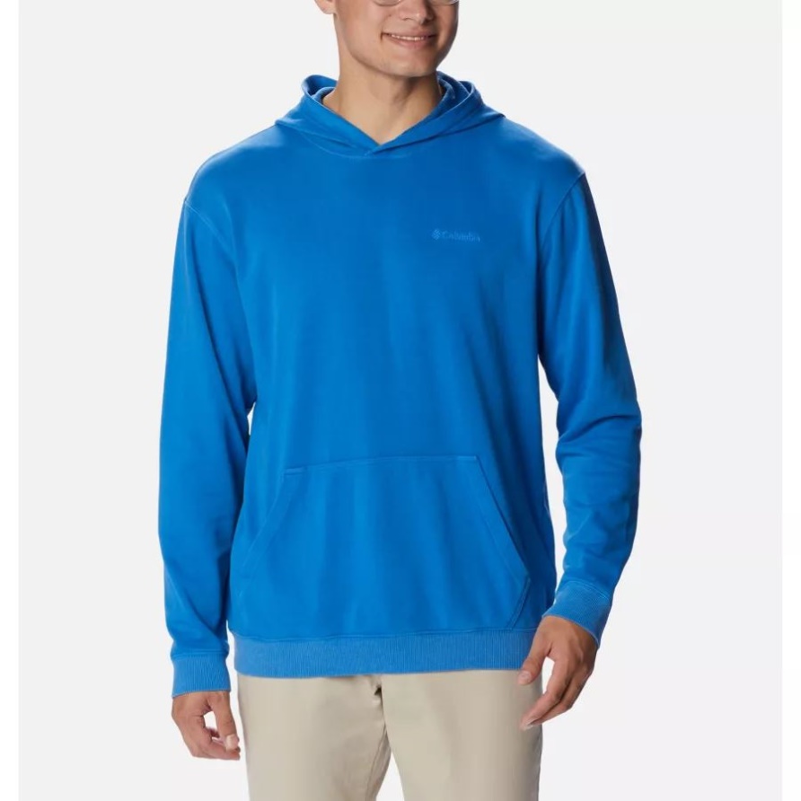 Kompassblau Columbia Lodge French Terry Neuheit Hoodie Für Herren Columbia