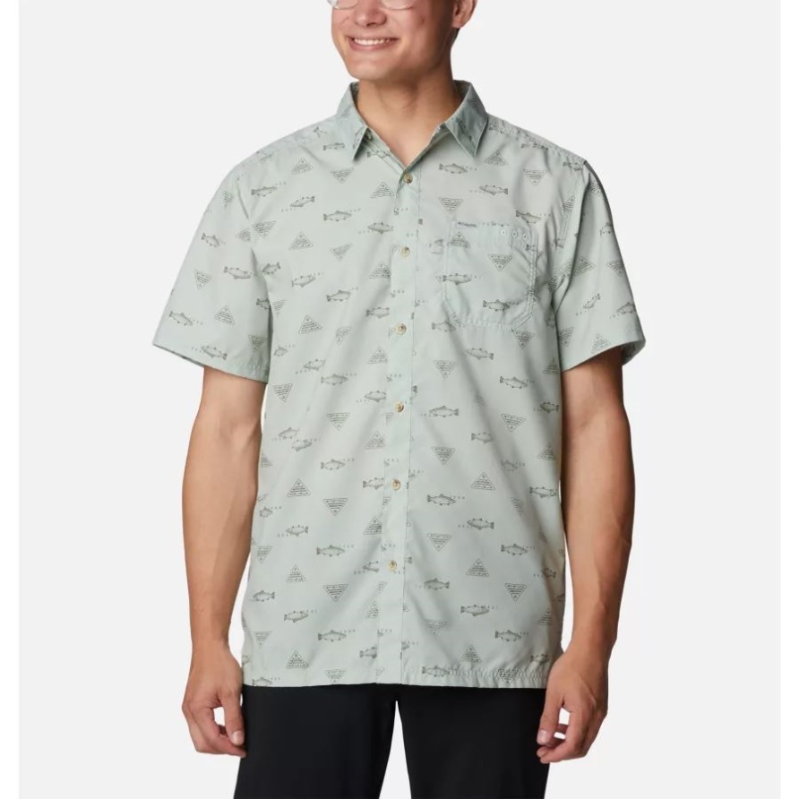 Cooles Grünes Rivermade Columbia Männer Pfg Super Slack Tide Camp Shirt