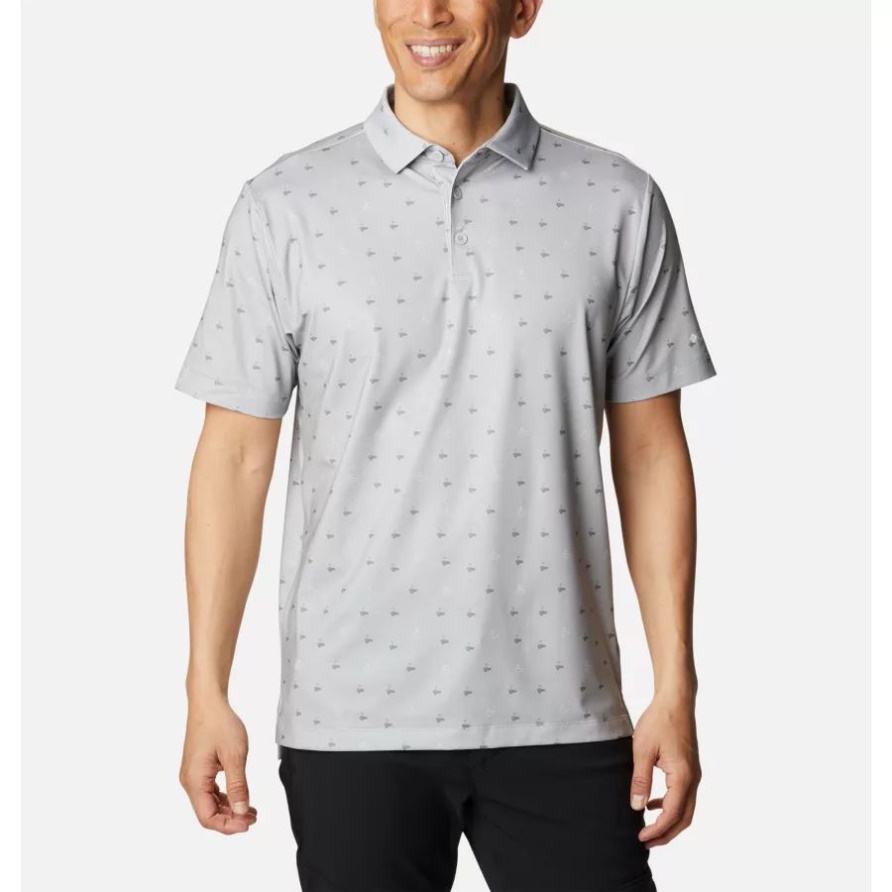 Cool Grey Columbia Omni-Wick Punch Out Poloshirt Für Herren
