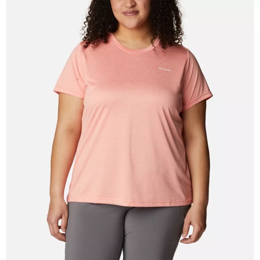 Kolumbianisches Kurzarm-Crew-Shirt Für Damen Mit Korallenriff-Heidekraut Plus Größe Columbia
