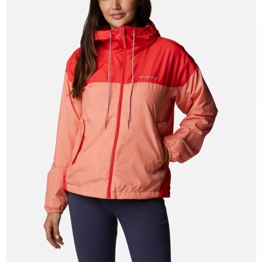 Coral Reef/Hibiscus Flash Challenger Fleece Gefütterte Windjacke Für Damen Columbia