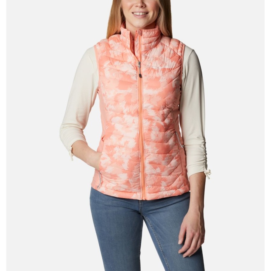 Coral Reef Typhoon Blooms/Coral Reef Damen Powder Pass Weste Columbia