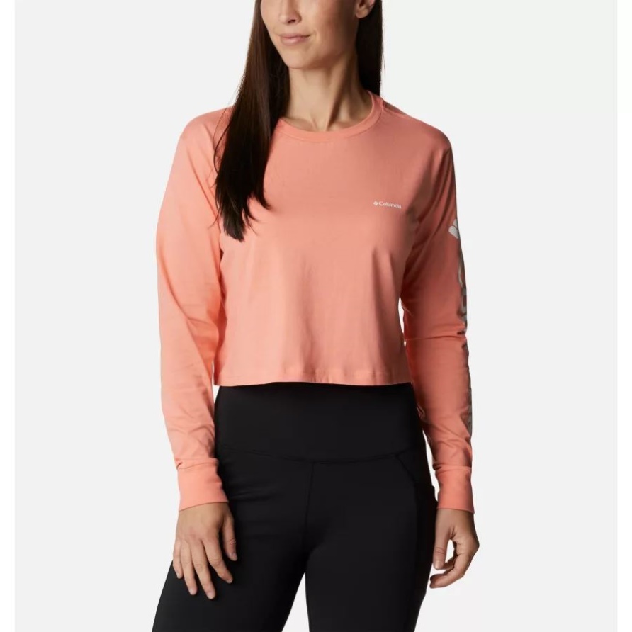 Coral Reef/Weiß Kurzärmliges T-Shirt Mit North Cascades-Grafik Für Damen Columbia