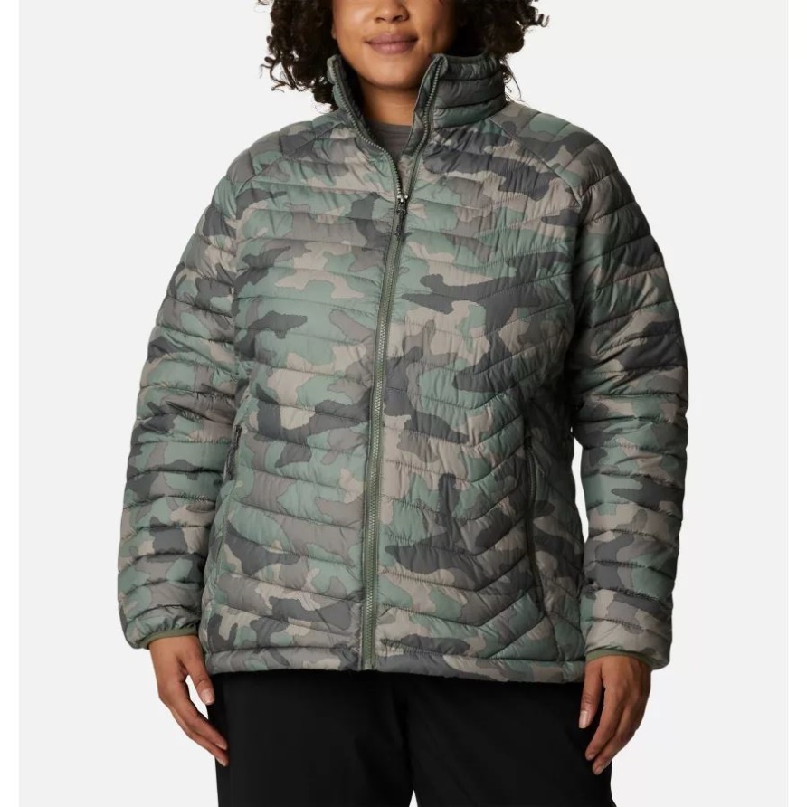 Cypress Trad Camo Print Damenpuder Lite Jacke Plus Größe Columbia