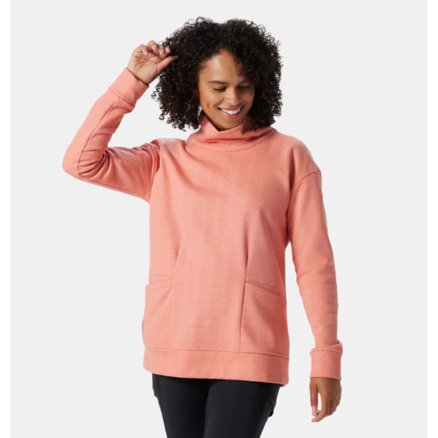 Columbia Lodge Trichterpullover Für Damen Mit Dunklem Korallenmuster Und Fischgrätenmuster Columbia