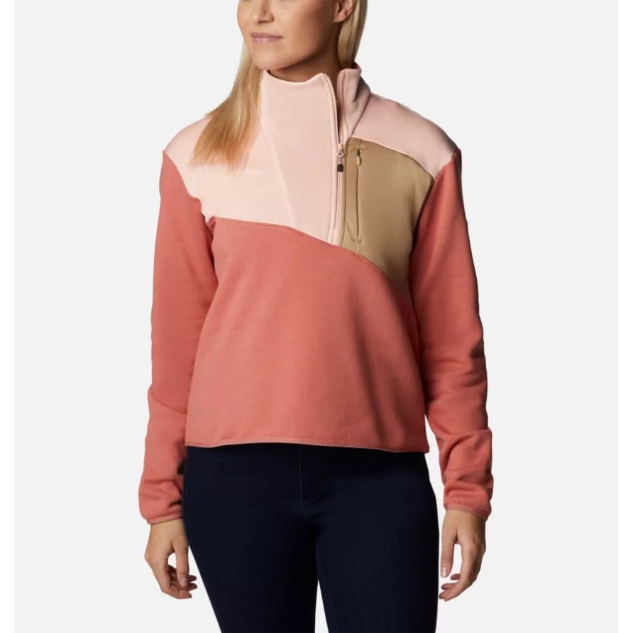 Columbia Lodge Hybrid-Pullover Für Damen In Dunkler Koralle/Pfirsichblüte Columbia