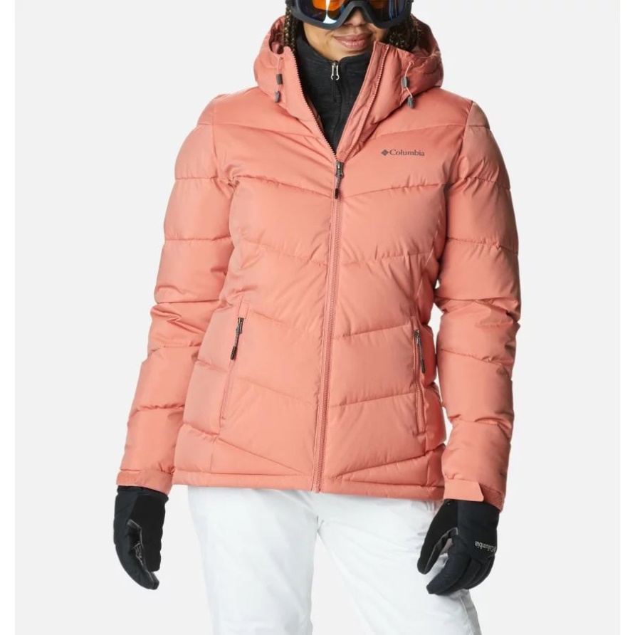 Dark Coral Sheen Columbia Abbott Peak Isolierte Wasserdichte Skijacke Für Damen