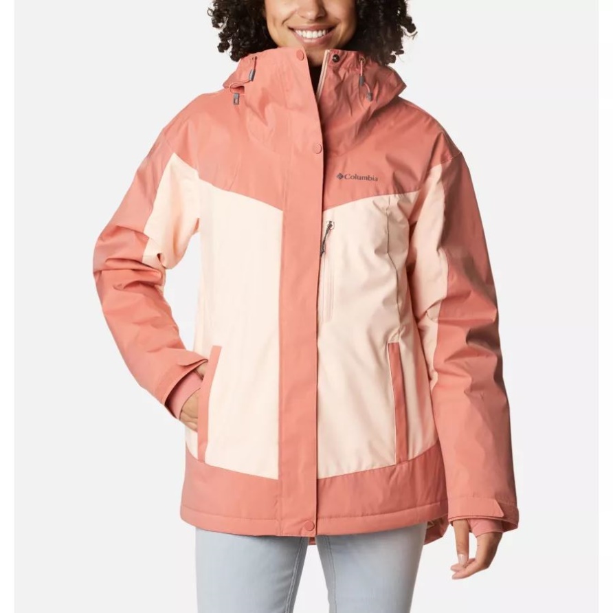 Dunkler Korallenroter Schimmer/Pfirsichblüte Columbia Point Park Isolationsjacke Für Damen