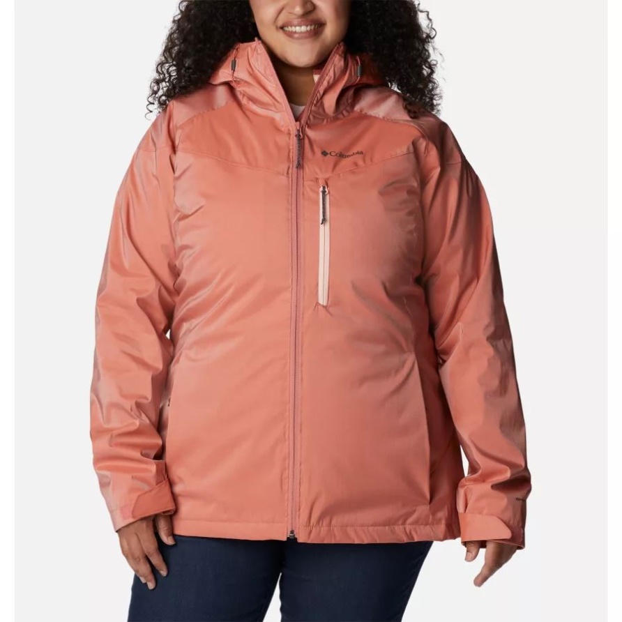 Dunkel Korallenrot Schimmernde Damen-eiche Ridge Wechseljacke Plus Größe Columbia