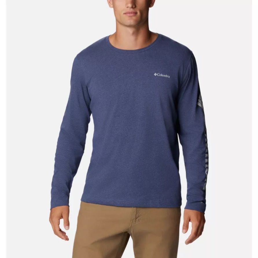 Thistletown Hills Langarm-Logo-T-Shirt Für Herren Von Dark Mountain Heather Columbia