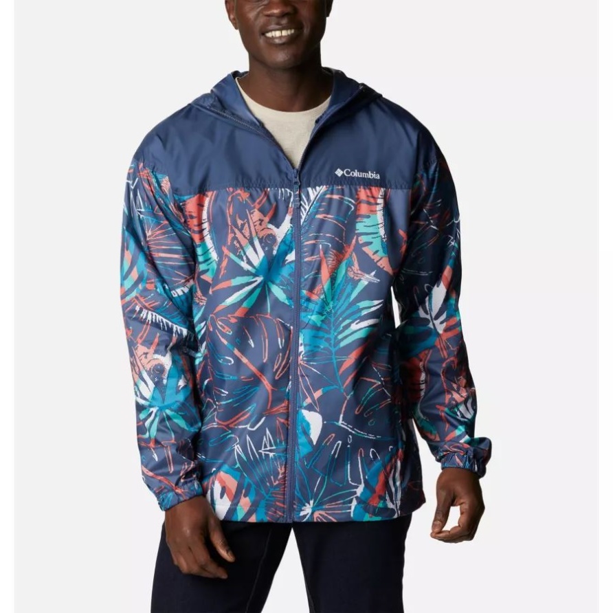 Dark Mountain King Palms Multi Print Columbia Herren Flash Challenger Windjacke Neuheit