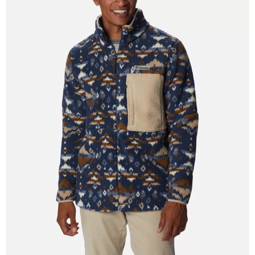 Dark Mountain Rocky Mountain Print Columbia Herren-Fleecejacke Mit Mountainside-Print