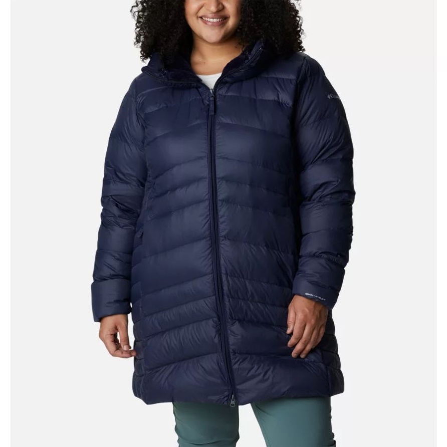 Dark Nocturnal Columbia Damen-Herbstpark Daunenjacke Mit Kapuze Und Übergröße