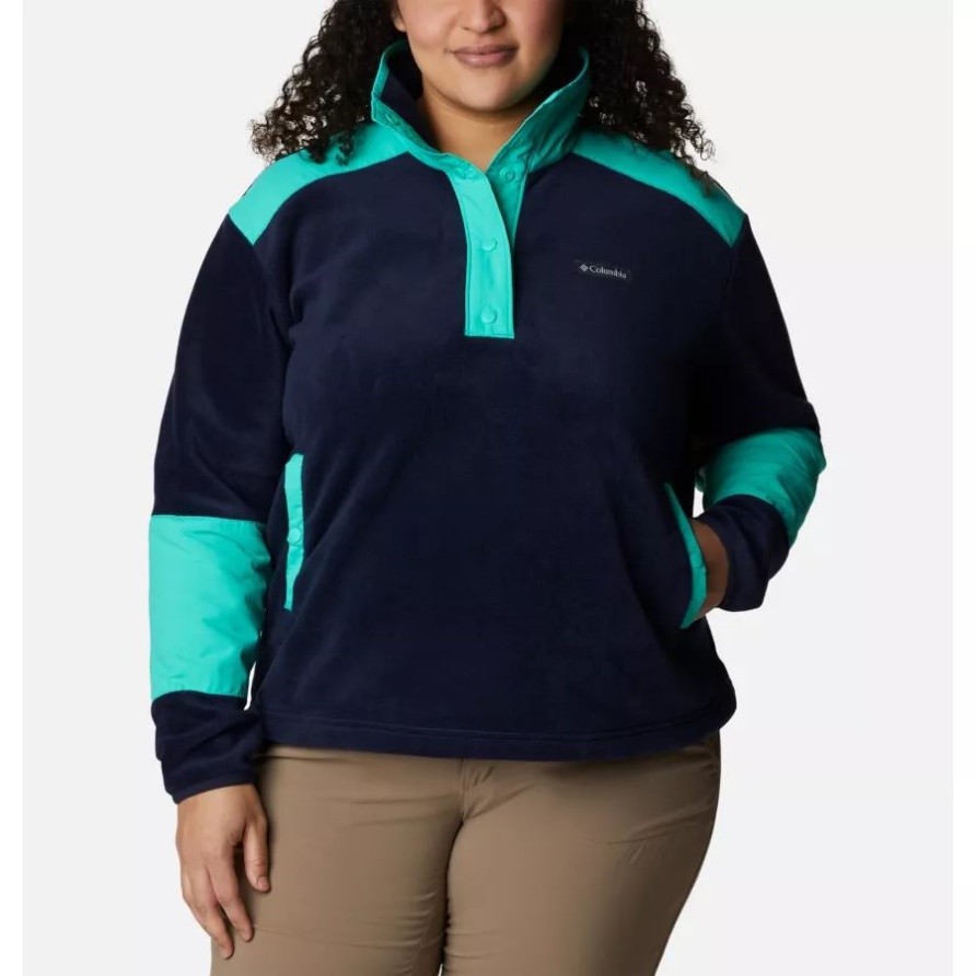 Dunkel Nachtaktiv/elektrisch Türkis Benton Springs Crop Pullover Für Damen In Übergröße Columbia