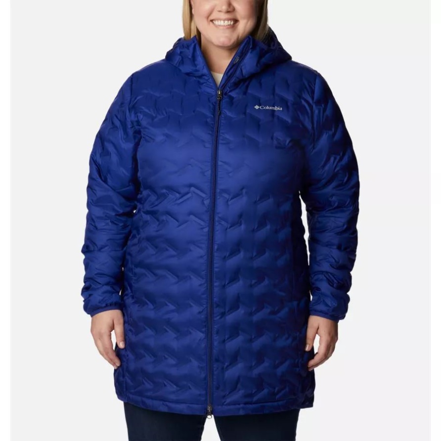 Dark Sapphire Columbia Damen Delta Ridge Lange Daunenjacke Plus Größe