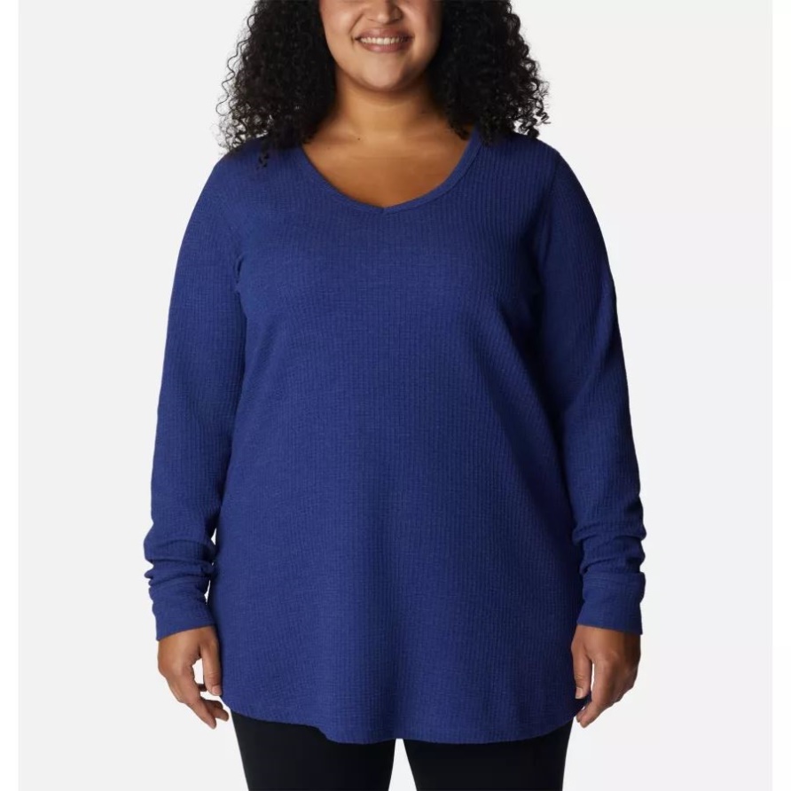 Dark Sapphire Heather Damen Pine Peak Langarm-Thermo-Tunika Plus Größe Columbia