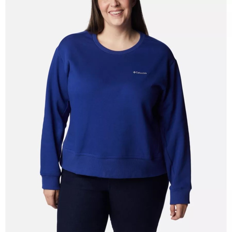 Columbia Lodge Crew IV Damen-Sweatshirt Mit Dunklem Saphir Plus Größe Columbia