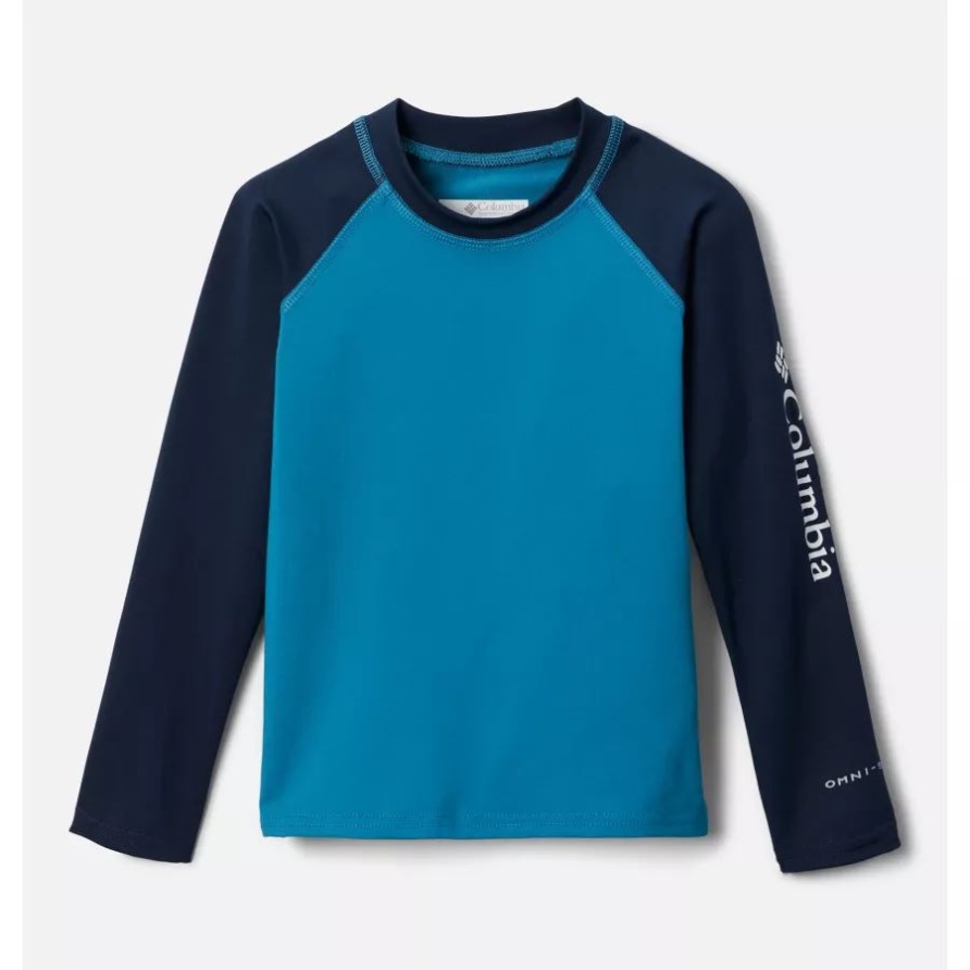 Deep Marine/College Navy Columbia Kinder Kleinkind Sandy Shores Langärmliges Sonnenschutz-Shirt