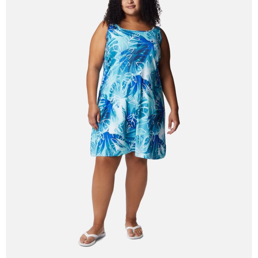 Pfg Freezer III-Kleid Für Damen Mit Deep Marine/Shady Coves-Print Plus Größe Columbia