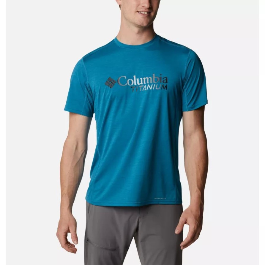 Deep Marine/titan Burst Graphik Titan Pass Graphisches T-shirt Für Herren Columbia