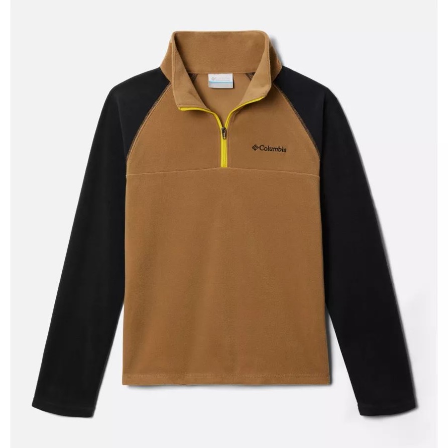 Delta/schwarze Jungen-Gletscherfleece-Jacke Mit Halbem Reißverschluss Columbia