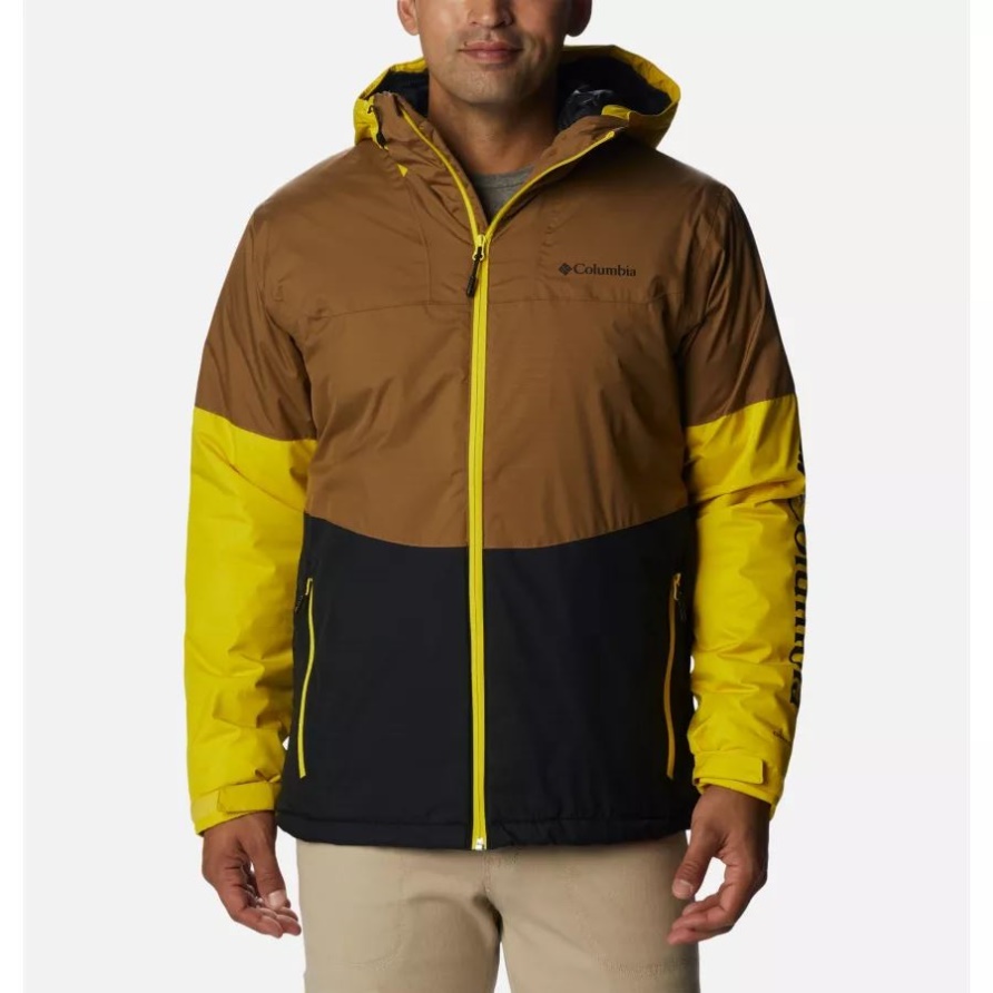 Delta/schwarz/laser Lemon Columbia Wasserdichte, Isolierte Point Park-Jacke Für Herren