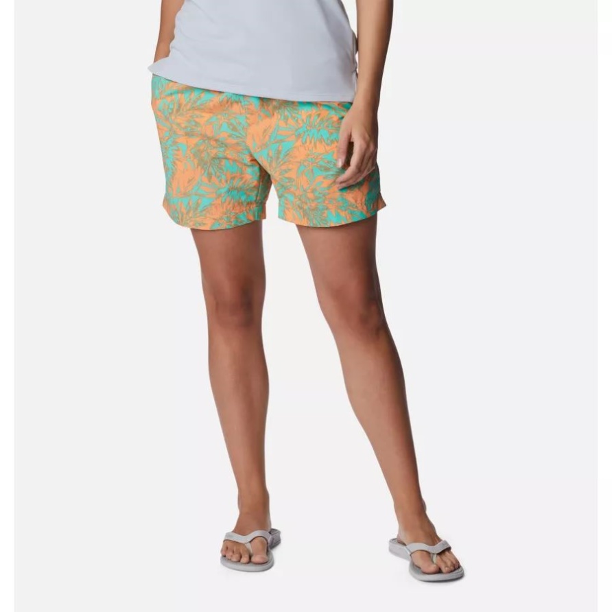 Elektrische Türkisfarbene Hawaiianische Throwback-Pfg-Super-Backcast-Wassershorts Für Damen Columbia