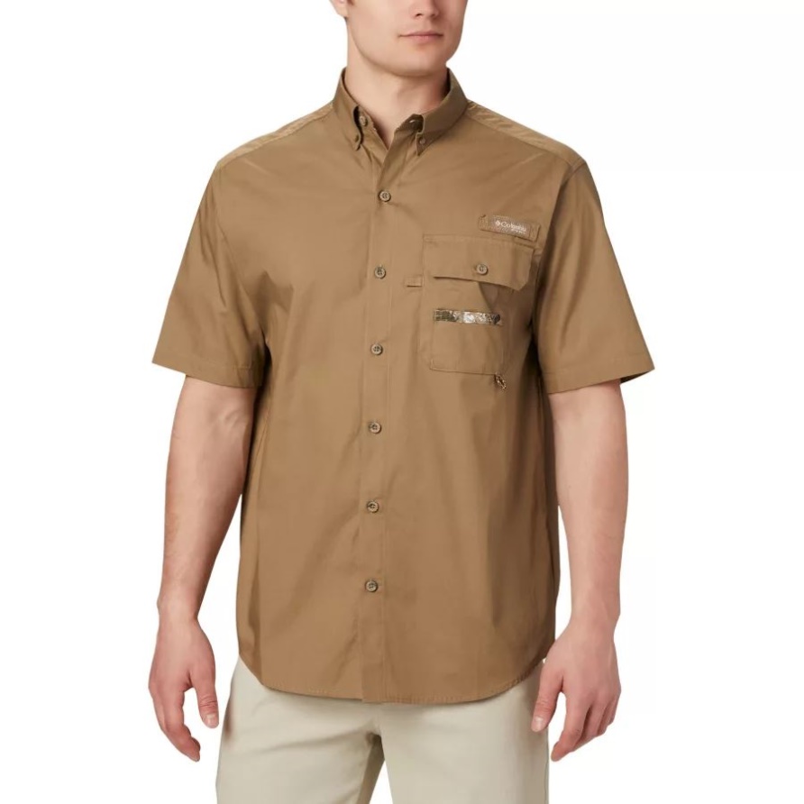 Flax/rt Edge Phg Sharptail Kurzarmhemd Für Herren Columbia