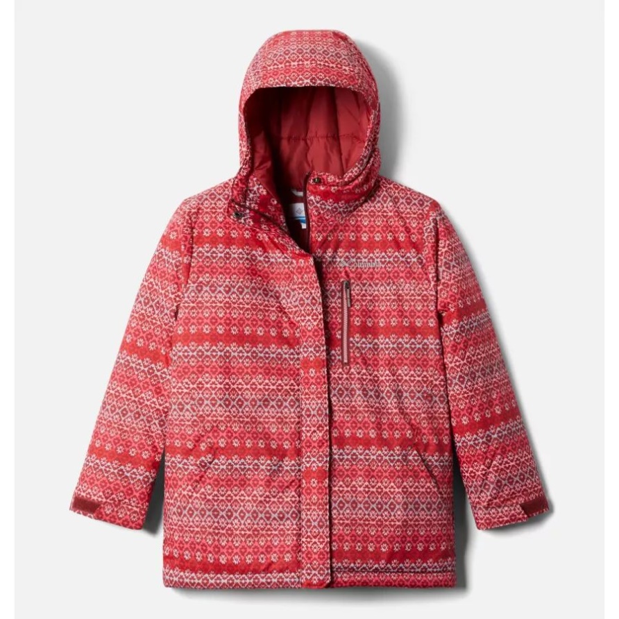 Alpine Free Fall Ii Jacke Für Mädchen Columbia Marsala Red/diamond Stripe Print