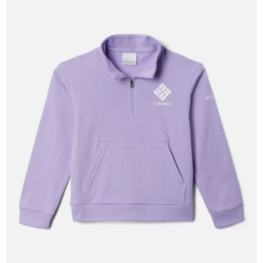 Columbia Trek French Terry Pullover Mit Halbem Reißverschluss Für Mädchen Columbia Frosted Purple