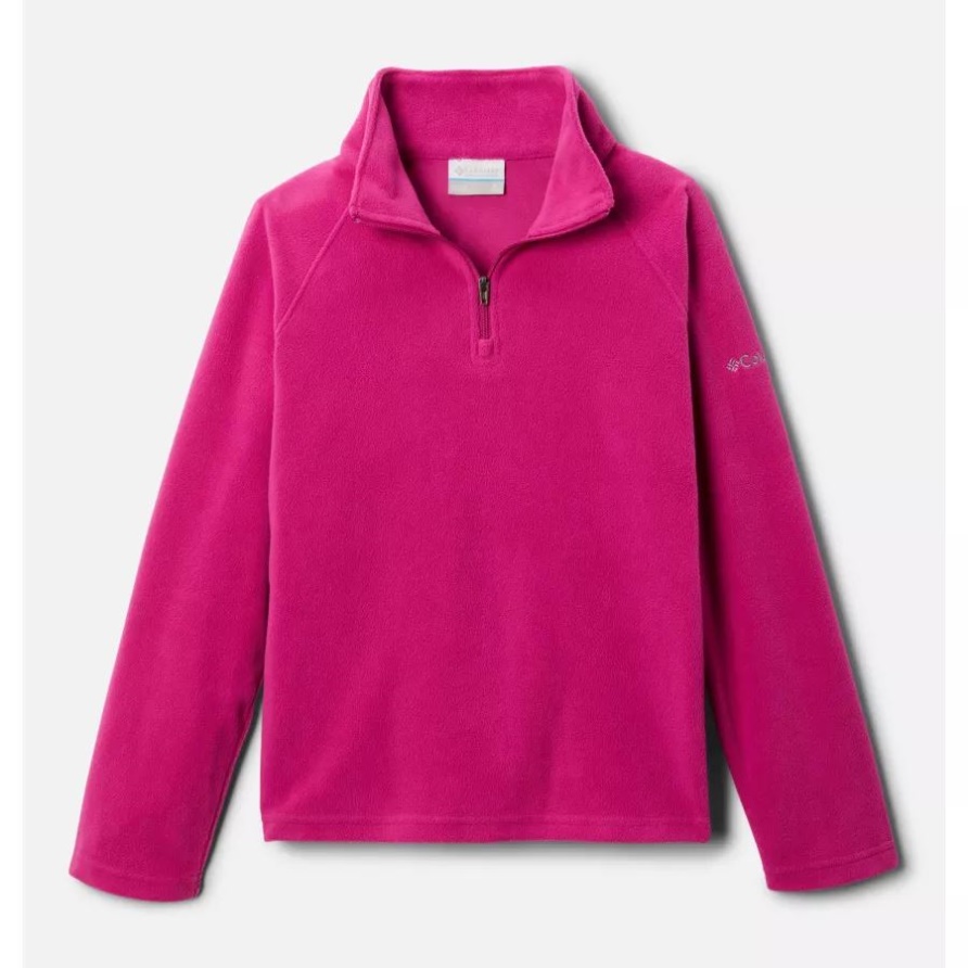 Mädchen-Pullover Mit 1/4-Reißverschluss Aus Glacial-Fleece Wild Fuchsia Columbia