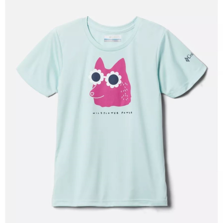 Mirror Creek Kurzarm-Grafik-T-Shirt Für Mädchen Columbia Icy Morn Wildflower Power