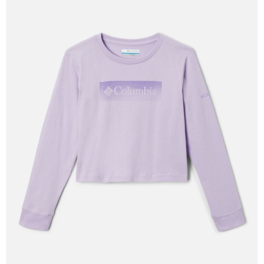 Mission Lake Boxy Langarmshirt Für Mädchen Columbia Morning Mist/framed Halftone Logo Grx