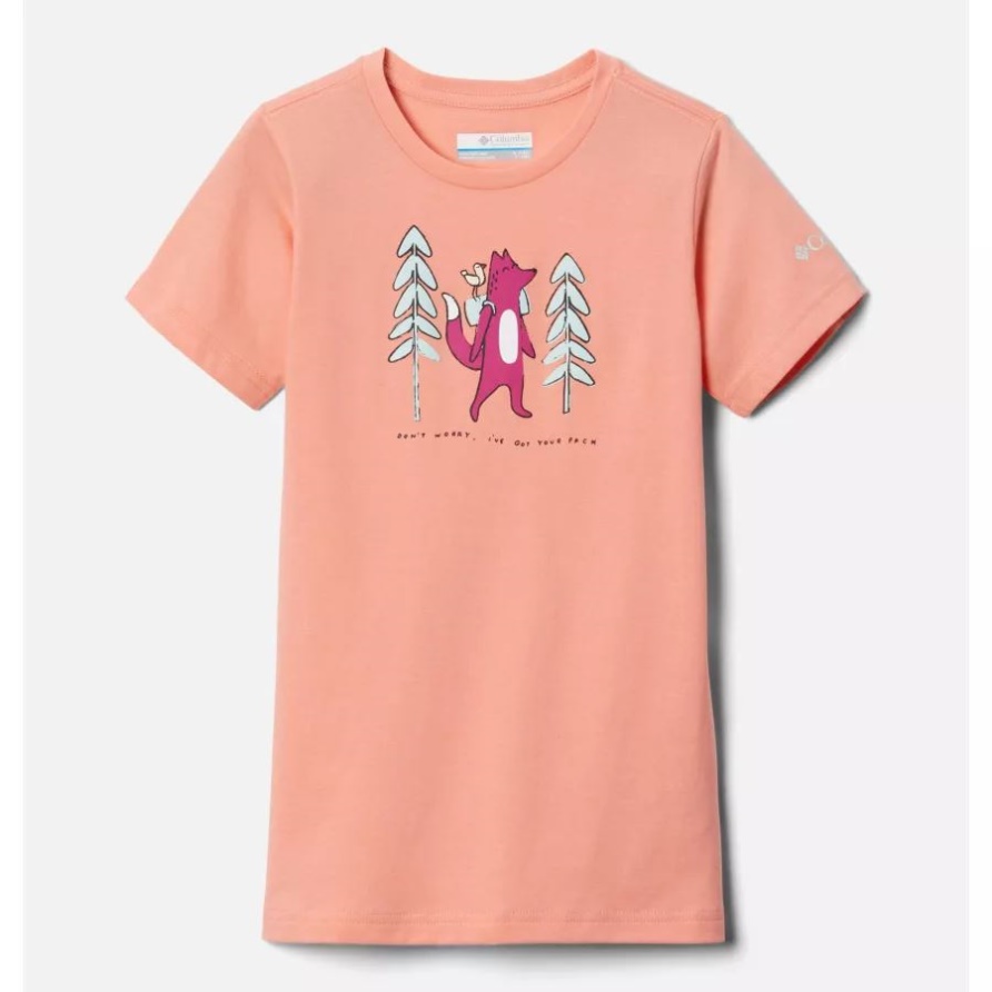Mission Lake Kurzarm-Grafik-T-Shirt Für Mädchen Coral Reef Foxy Pack Columbia