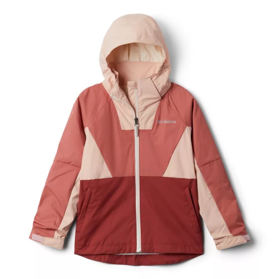 Regenjacke Für Mädchen Columbia Dusty Crimson/dark Coral