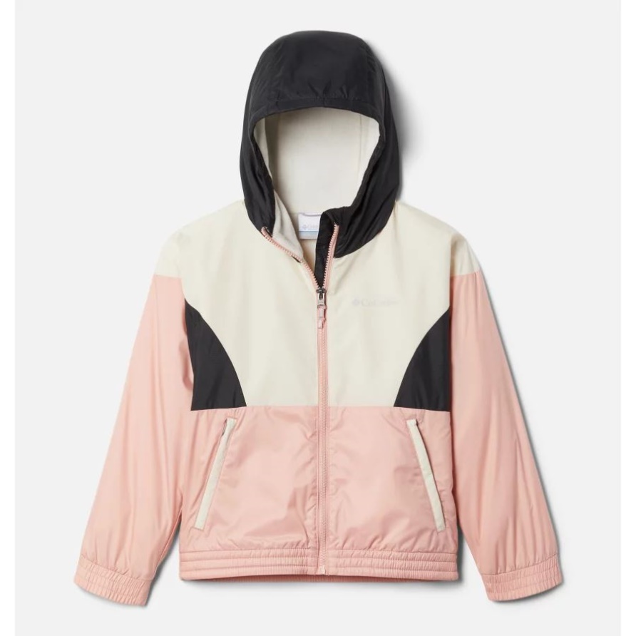 Windjacke Mit Seitlichem Hill-Futter Für Mädchen In Pink/Chalk/Shark Columbia