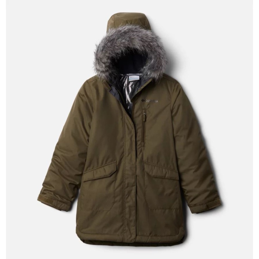 Mädchen Suttle Mountain Long Isolationsjacke Columbia Olivgrün